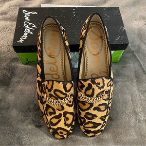 NWT Sam Edelman Leopard Fur Loafer